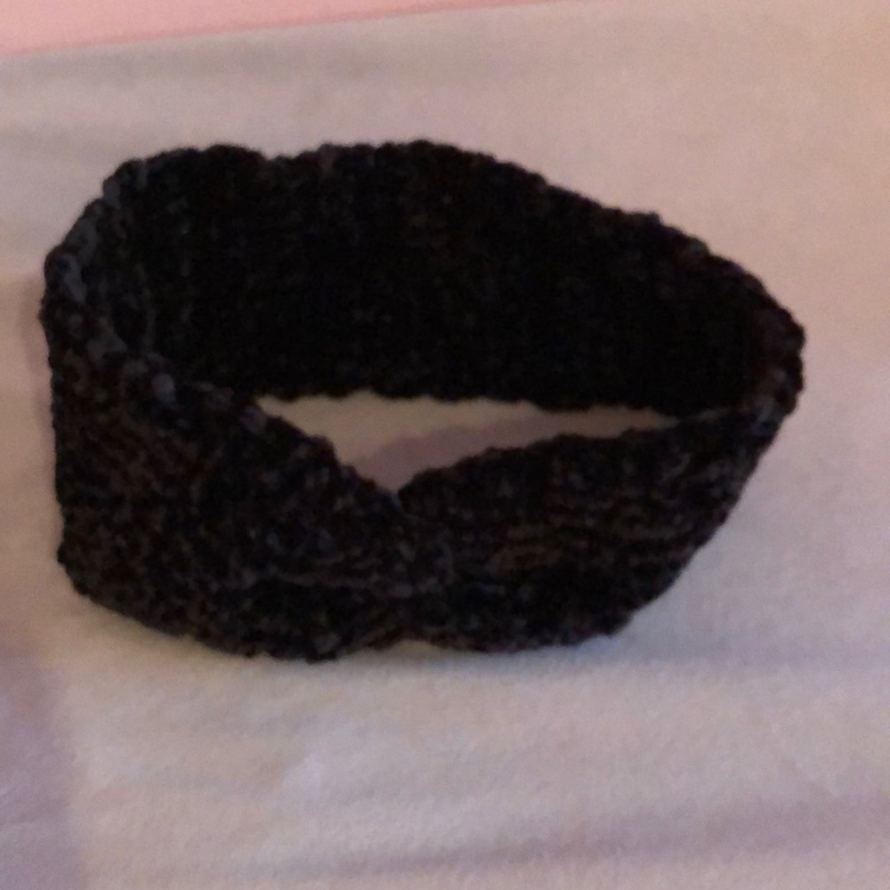 Hand crocheted velvet yarn ear warmer